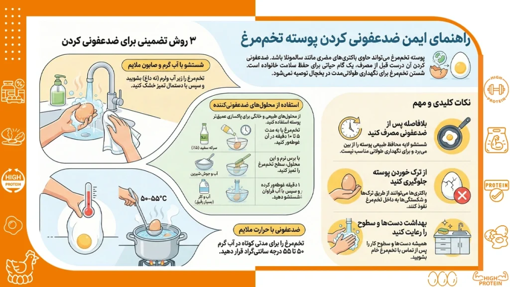 چطور پوست تخم مرغ را ضد عفونی کنیم