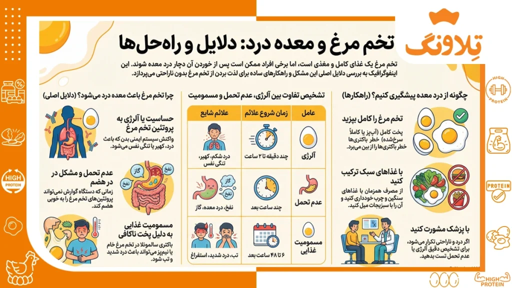 چرا بعد از خوردن تخم مرغ معده درد میگیریم