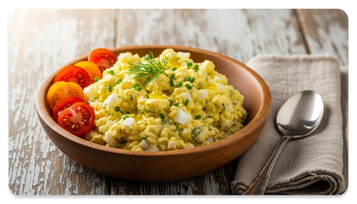 سالاد زرده تخم مرغ آب پز