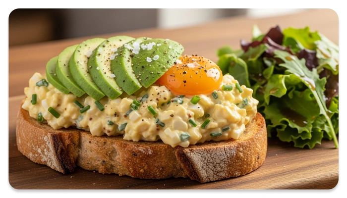 ساندویچ زرده تخم مرغ آب پز